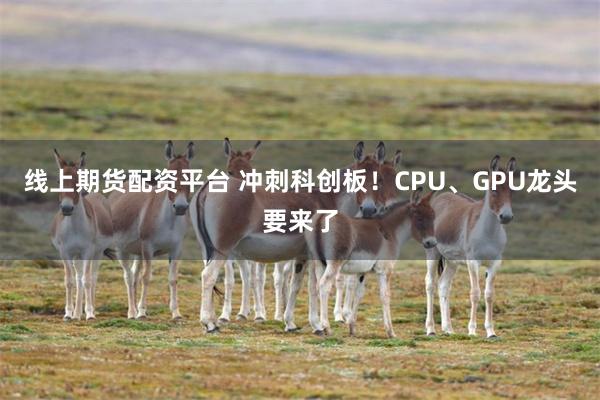 线上期货配资平台 冲刺科创板！CPU、GPU龙头要来了